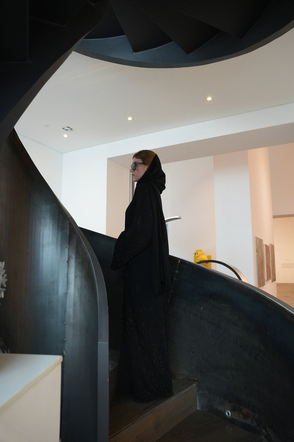Zahra Noir - Black Shimmer Chiffon Abaya