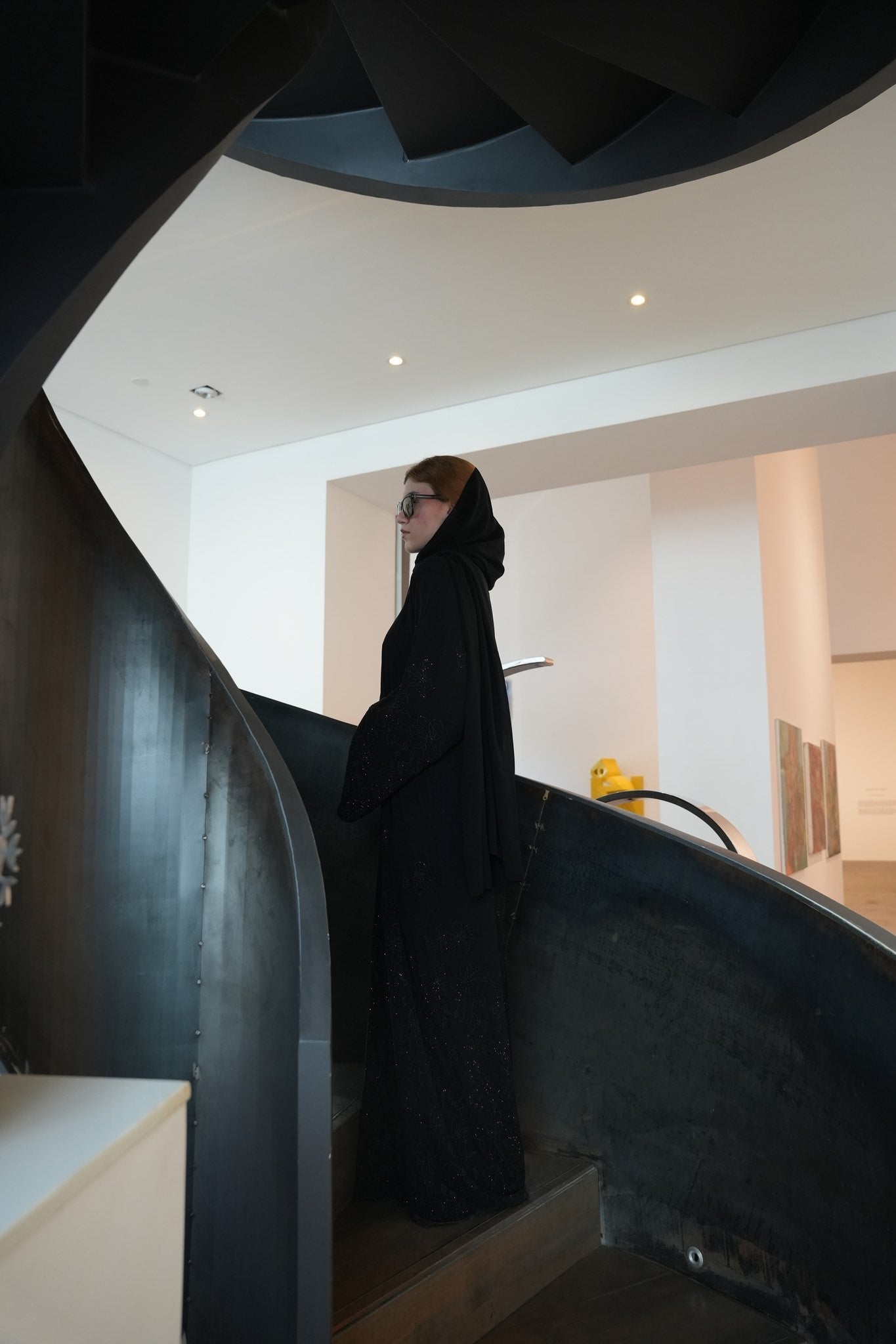 Zahra Noir - Black Shimmer Chiffon Abaya