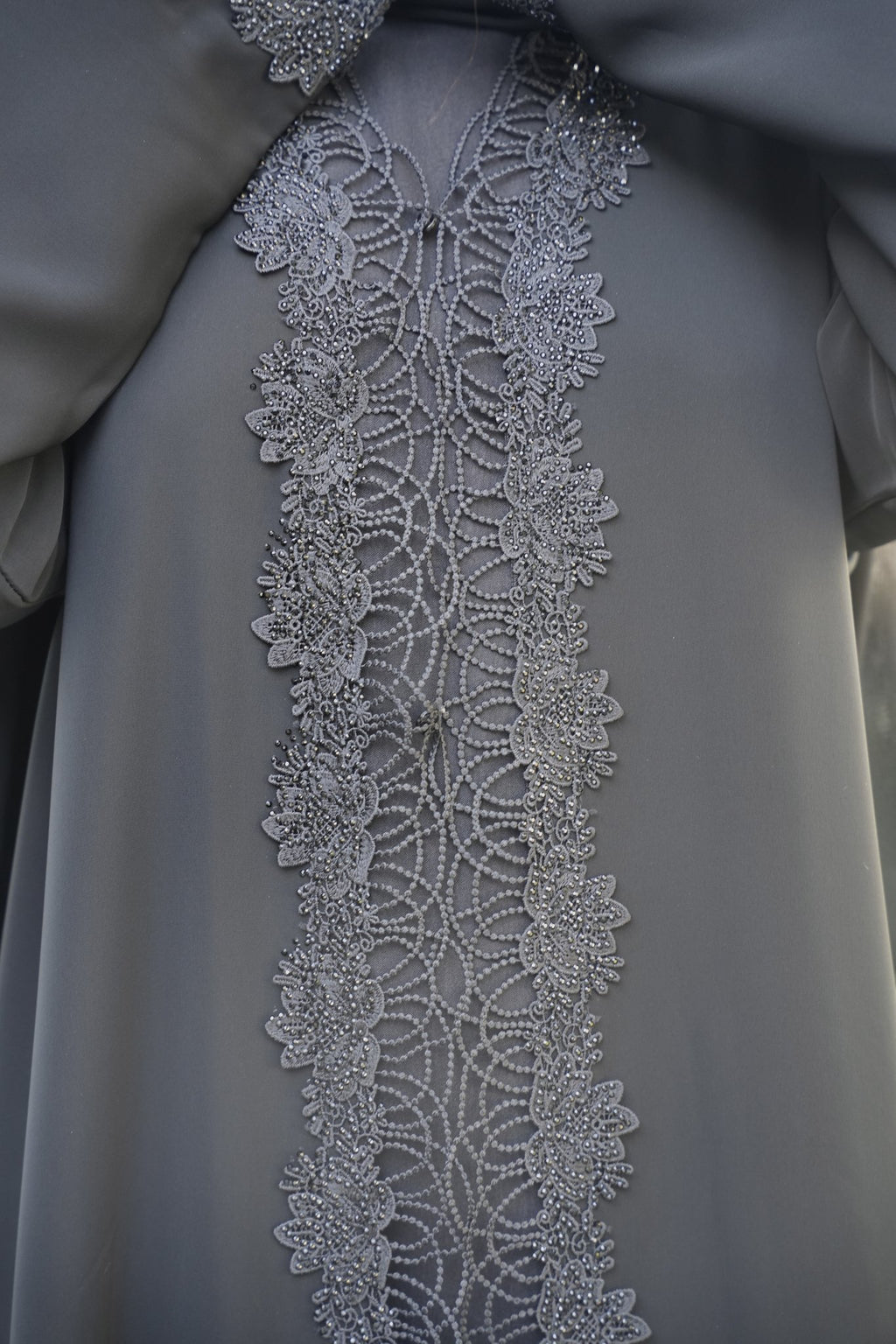 Layali Collection — Black Floral Embroidered Nidha Abaya