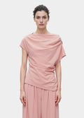 Draped Asym Blouse Pink