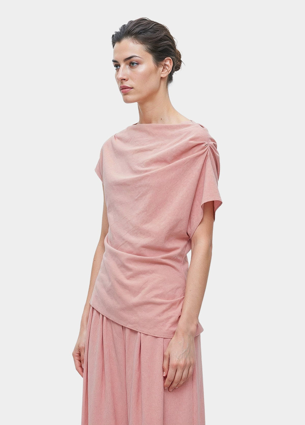 Draped Asym Blouse Black