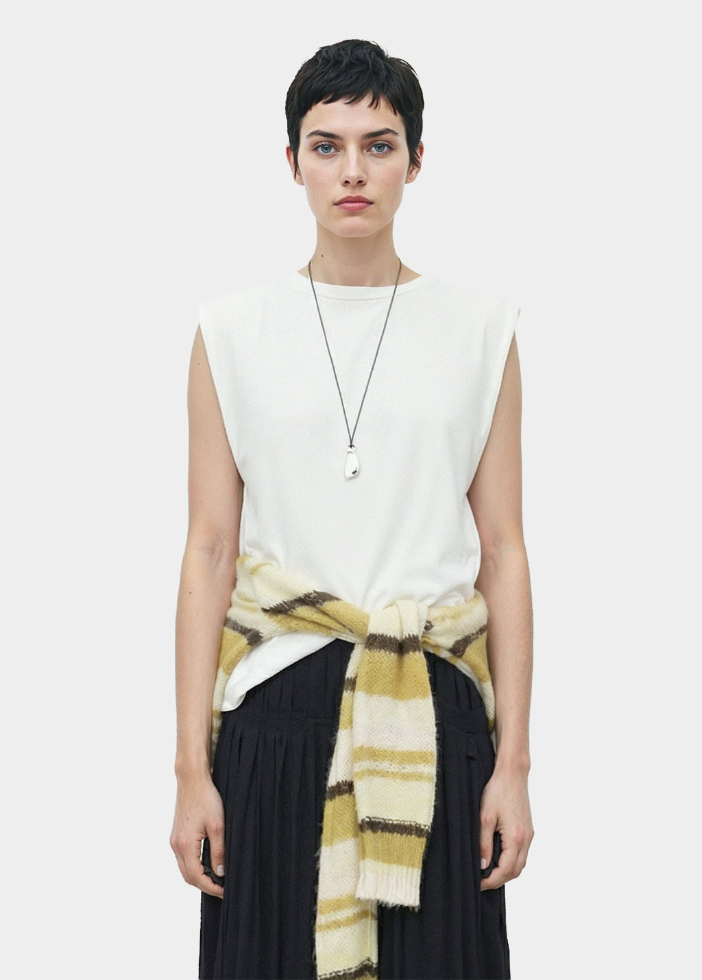Padded Shoulder Tee White