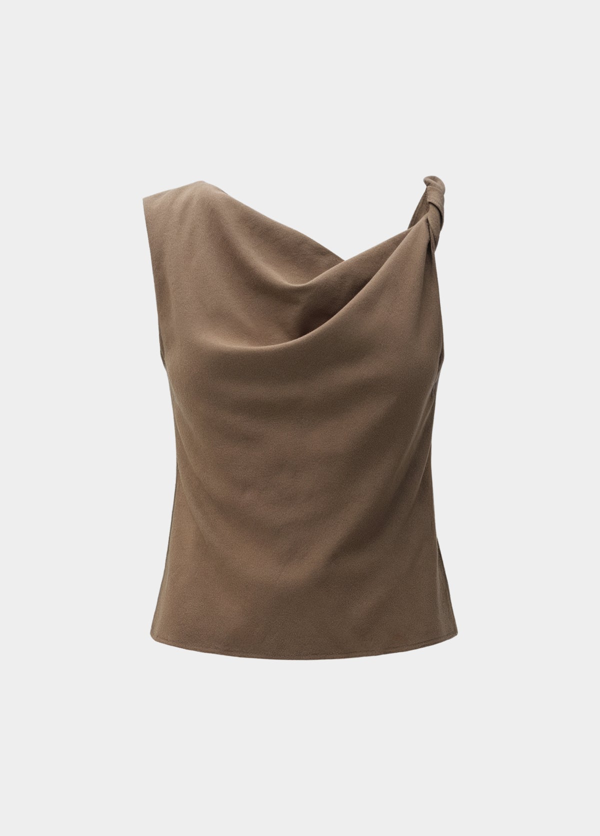 Draped Strap Top Warm Walnut